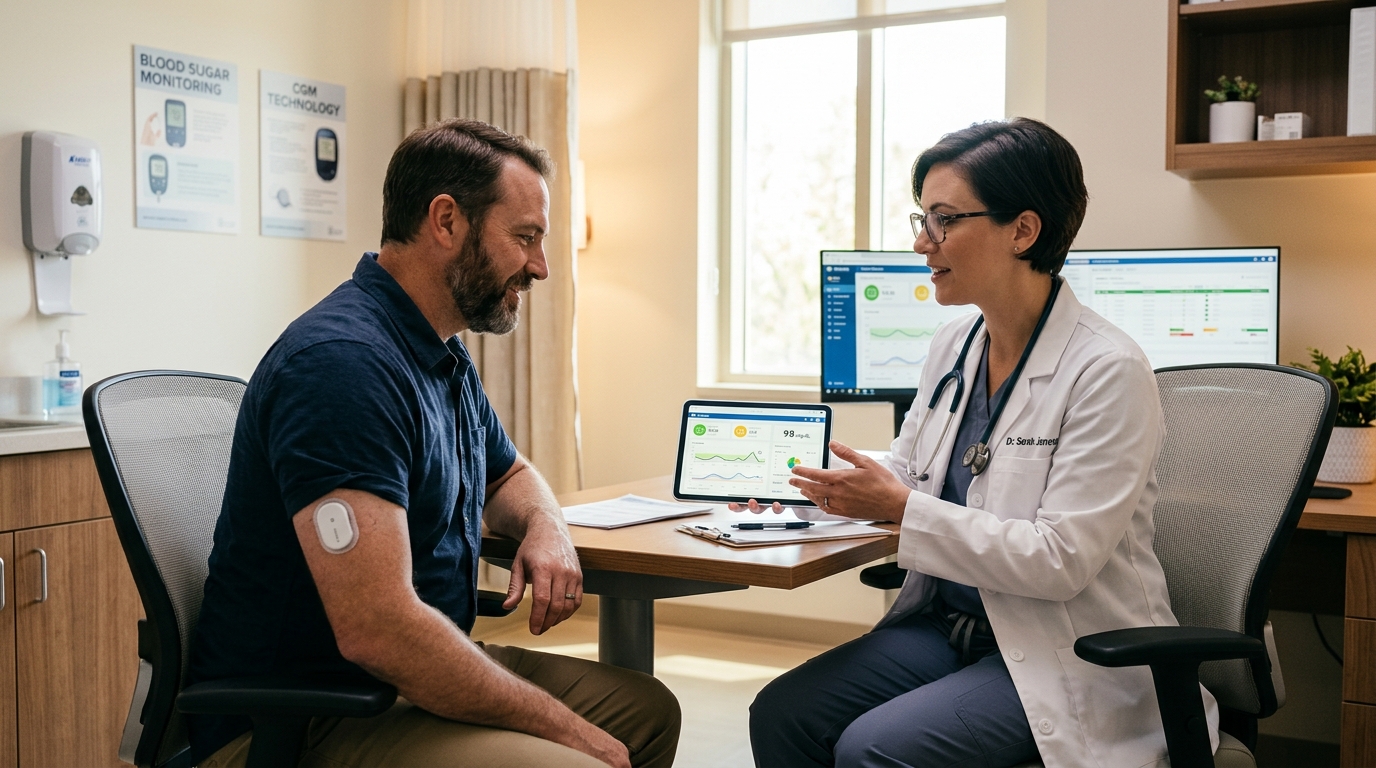 Continuous glucose monitoring sensor and diabetes blood sugar tracking