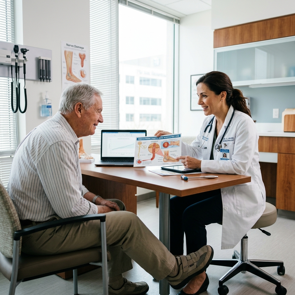 Diabetic foot neuropathy screening and clinical podiatry care