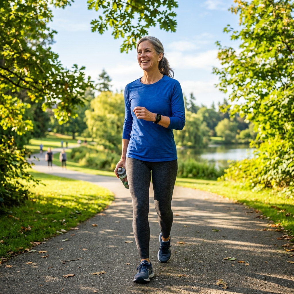 Patient engaging in guided moderate physical exercise for cardiovascular wellness